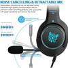 Žaidimų ausinės ONIKUMA GAMING K9 su RGB besikeičiančiomis spalvomis. 3D HD STEREO GARSAS