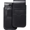 Dėklas OEM odinis universalus slankiklis su atvartu - ROYAL / juoda - XL dydis - IPHONE 11 / 12 / 13 / SAMSUNG S7 EDGE