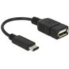 DELOCK Adapterio kabelis USB Type-C 2.0 kištukas > USB 2.0 tipo A moteriškas 15 cm juodas