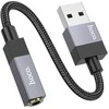 Adapteris AUX USB A (male) to Jack 3,5 mm (female) Hoco UPA32D juodas