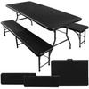 Gardlov Folding garden table 180cm + 2 benches - juodas