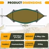 NATUREFUN ultralengvas turistinis hamakas su tinkleliu nuo vabzdžių, 2,75 x 1,4 m, 300 kg, NFNY/275140SK