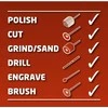 Graviravimo- šlifavimo komplektas Einhell TH-MG 135/1