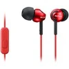 Į ausis įdedamos ausinės Sony MDR-EX110AP su mikrofonu, Raudonos