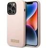 Guess GUHMP14LSBPLP iPhone 14 Pro 6,1" rožinis/rožinis kietas dėklas su silikoniniu logotipu ir MagSafe logotipu
