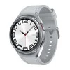 Išmanusis laikrodis Samsung Galaxy Watch 6 Classic LTE, 47 mm, Sidabrinės spalvos korpusas su pilkos spalvos dirželiu