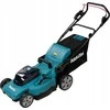 Akumuliatorinė vejapjovė Makita DLM480CT2 2x 18 V, 48 cm, DC18SH įkroviklis 2x 5,0 Ah Li-ion akumuliatioriams, 4/1 (Pjovimas/Surinkimas/Mulčiavimas/Galinis išmetimas), Plastikinis korpusas