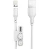 Foneng X62 Magnetic 3in1 USB į USB-C / Lightning / Micro USB kabelis, 2.4A, 1m (baltas)
