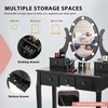 Kosmetinis staliukas su apšvietimu KS165LED-JOV, juodas (Nemokamas pristatymas)