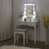 Kosmetinis staliukas su LED apšvietimu KS165LED-B baltas (Nemokamas pristatymas)