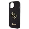 Guess PU Fixed Glitter 4G Metal Logo dėklas telefonui Apple iPhone 12/12 Pro juodos spalvos