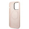 Guess GUHMP14LSBPLP iPhone 14 Pro 6,1" rožinis/rožinis kietas dėklas su silikoniniu logotipu ir MagSafe logotipu