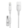 Foneng X62 Magnetic 3in1 USB į USB-C / Lightning / Micro USB kabelis, 2.4A, 1m (baltas)