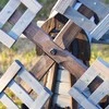 4IQ Medinė dekoracija "Malūnas", pilkas