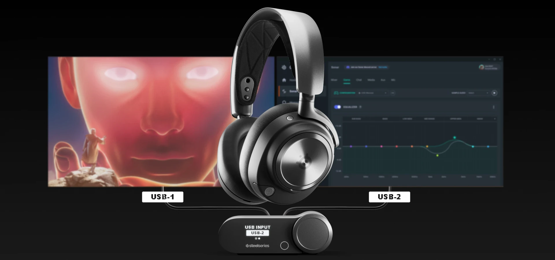 Žaidimų ausinės su mikrofonu SteelSeries Arctis Nova Pro Wireless P aprašymas - Prekės nuotrauka