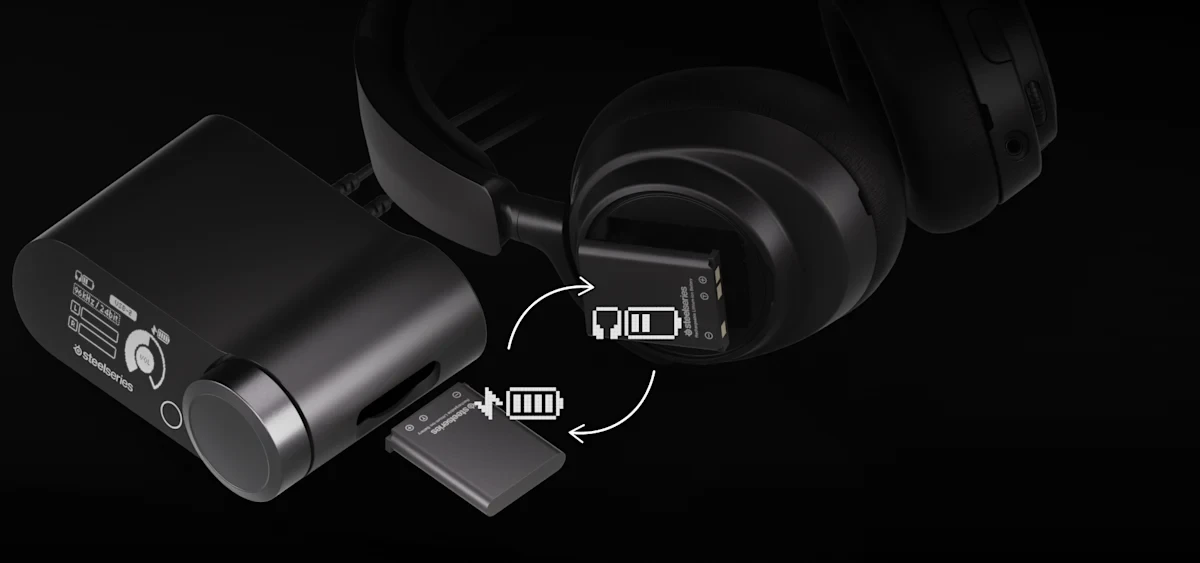 Žaidimų ausinės su mikrofonu SteelSeries Arctis Nova Pro Wireless P aprašymas - Prekės nuotrauka