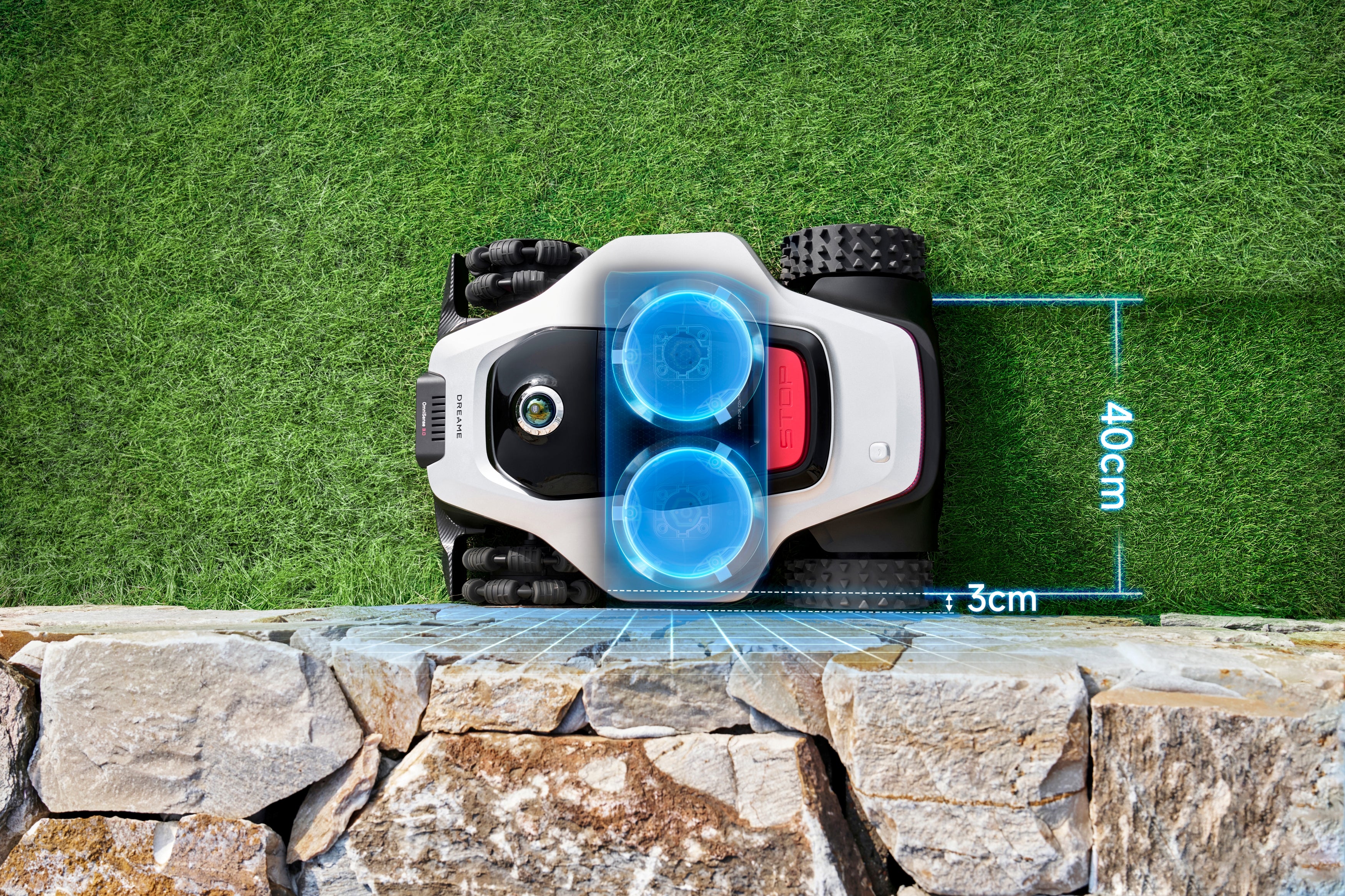 Belaidis vejos robotas Dreame A3 AWD Pro serija 2500, baltos spalvos aprašymas - Prekės nuotrauka
