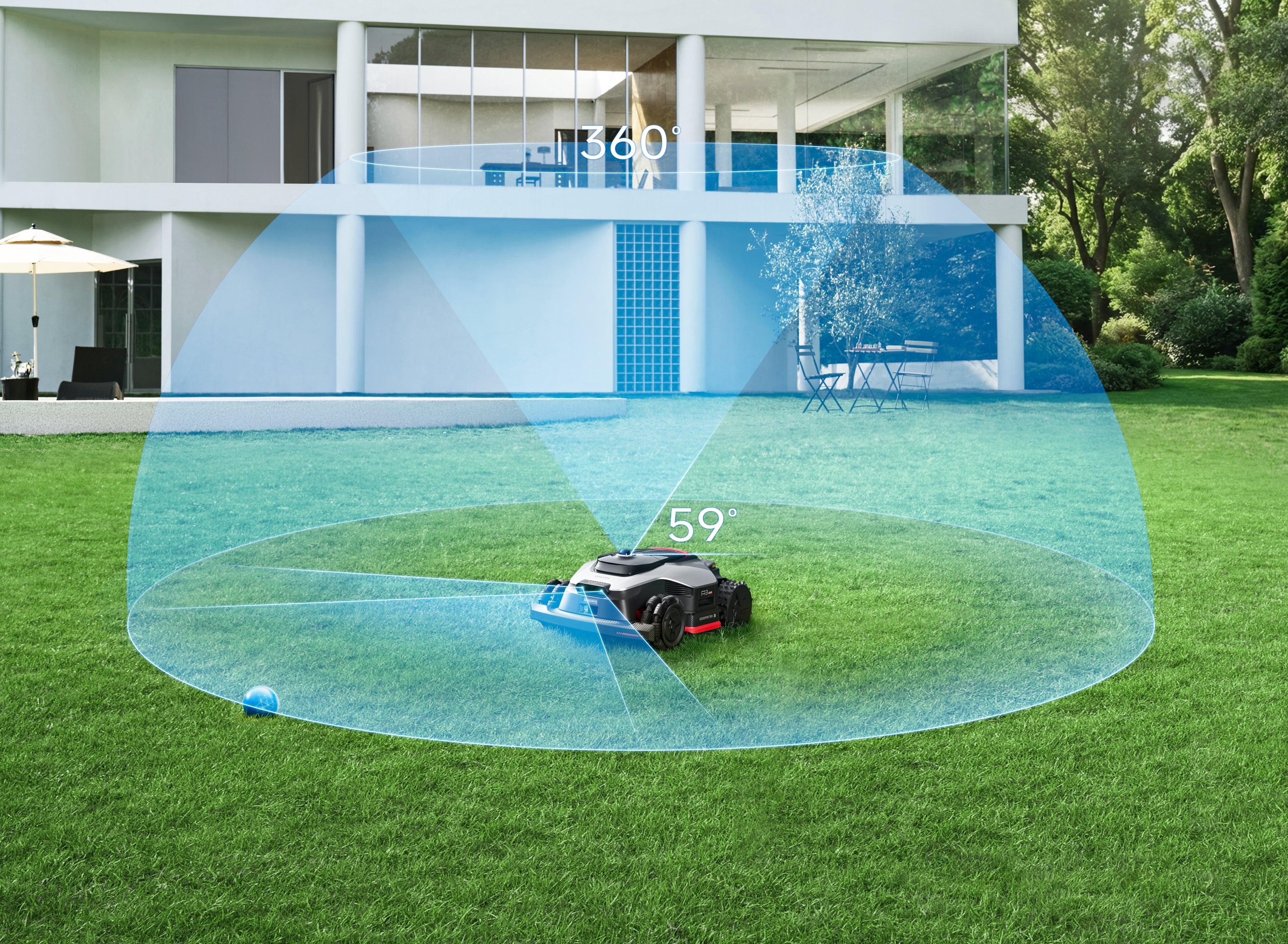 Belaidis vejos robotas Dreame A3 AWD Pro serija 2500, baltos spalvos aprašymas - Prekės nuotrauka