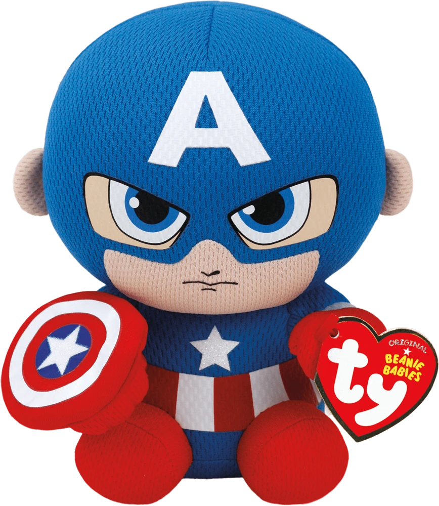 TY Pliušinis žaislas - Marvel Kapitonas Amerika, 15 cm aprašymas - Prekės nuotrauka