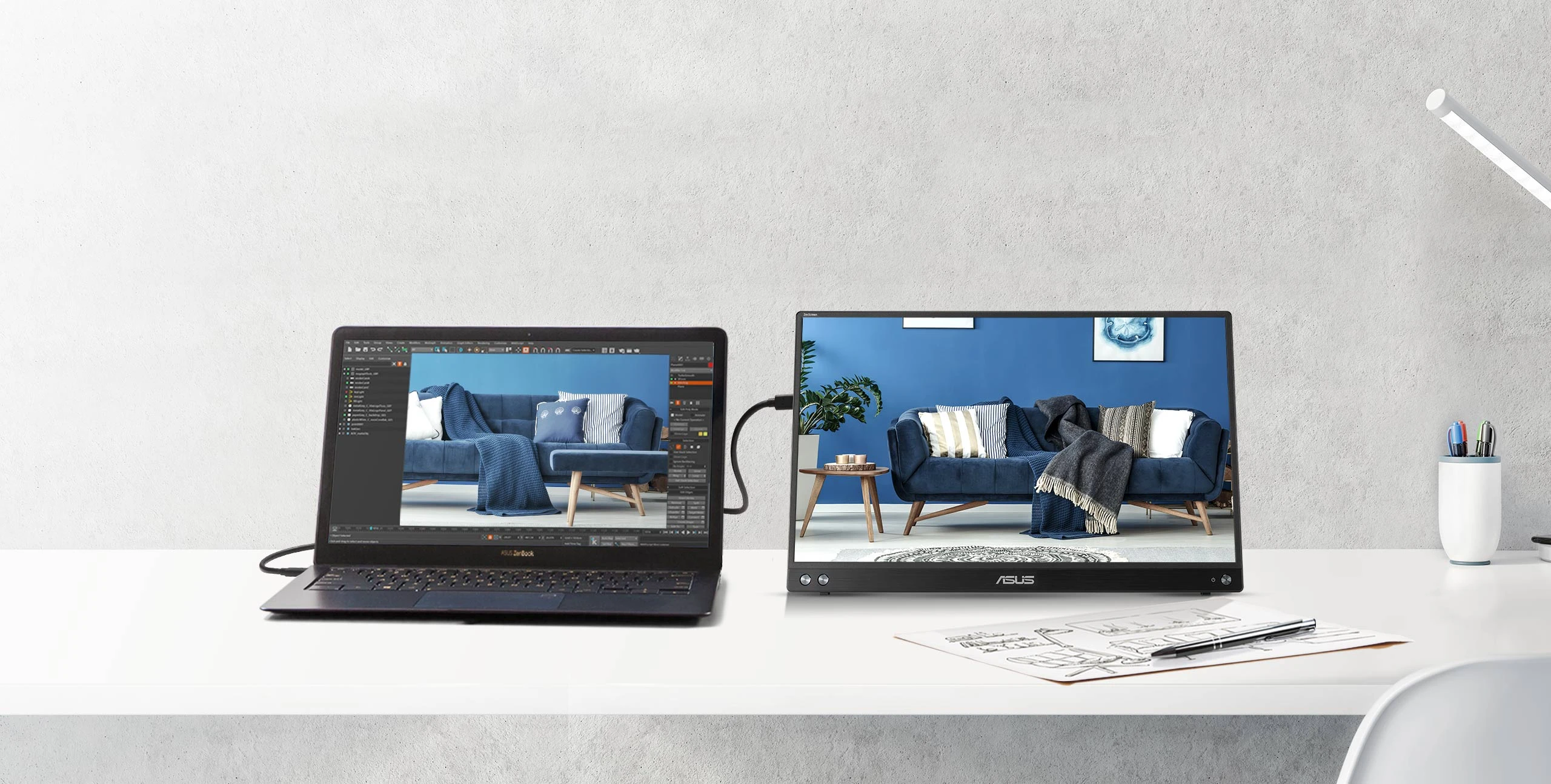 Monitorius ASUS ZenScreen MB16AHV, 15.6