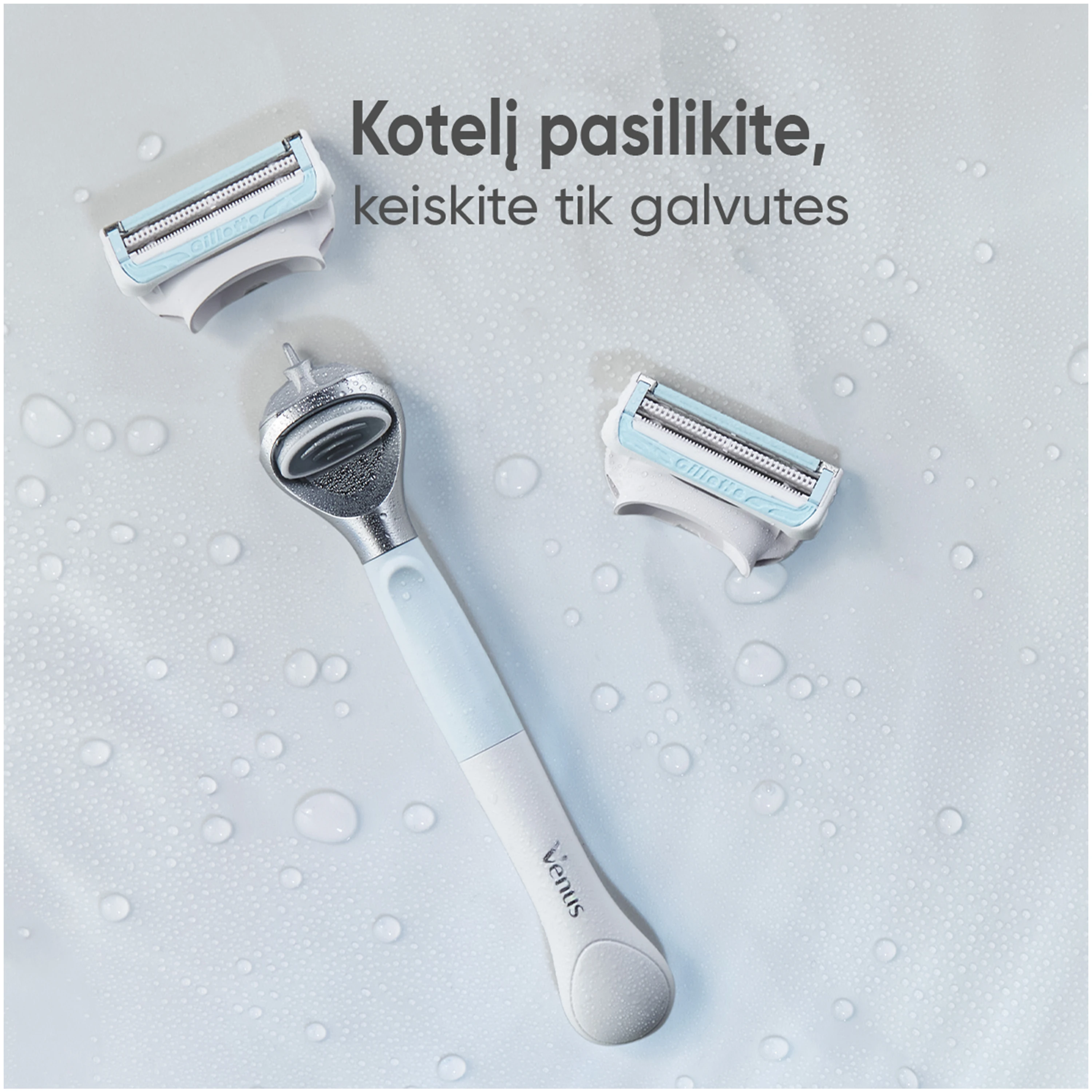 Gillette Venus Satin Care Aloe skutimosi peiliukai gaktoms plaukams, moterims, 10 vnt. aprašymas - Prekės nuotrauka