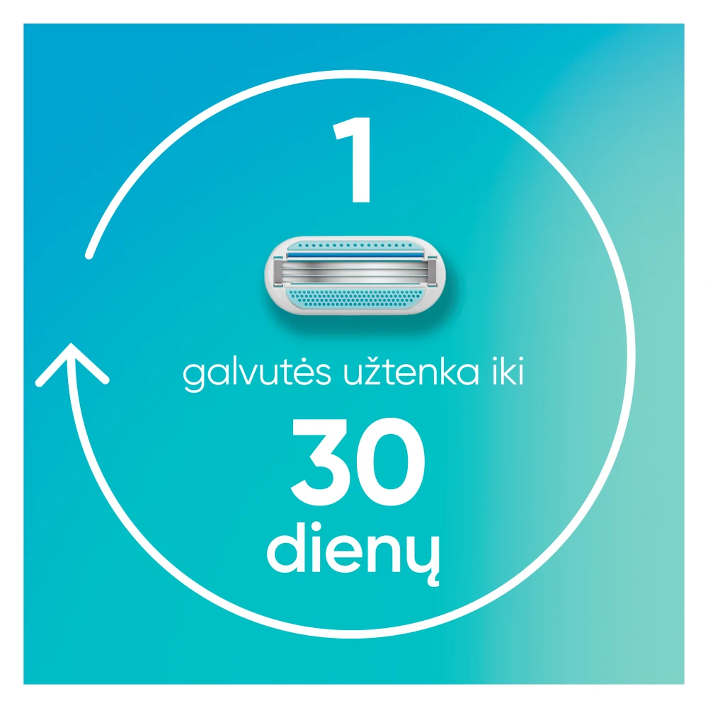 „Gillette Venus“ skustuvo rankenėlė ir 5 keičiamos skustuvo galvutės aprašymas - Prekės nuotrauka