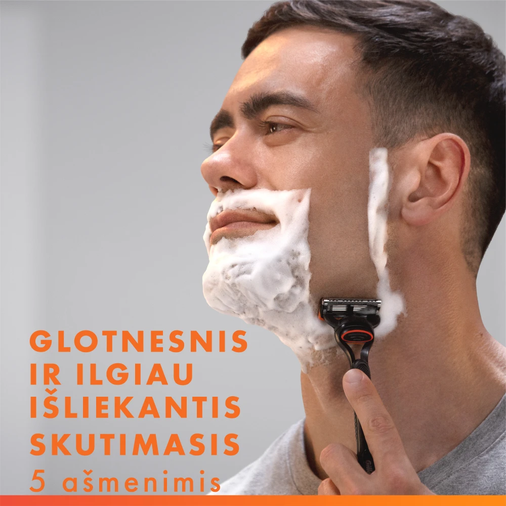 Gillette Fusion5 skutimosi peiliukai, 8 vnt. + Fusion gelis 200 ml aprašymas - Prekės nuotrauka