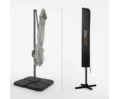Zeltpro Lauko skėtis su padu ir užvalkalu Comfort Light Pilkas