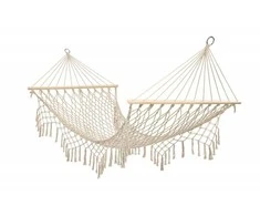 Roger Sodo hamakas boho tinklelis su kutais 200 cm ecru spalvos
