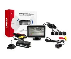 Amio Parkavimo pagalbos sistema TFT01 4,3" su HD-305 LED kamera, 4 juodi jutikliai 28 mm