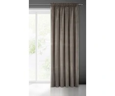 Eurofirany vienspalvė storesnio minkšto aksomo naktinė užuolaida KRISTI, 140X270 cm, 330 g/m2, juosta/ tunelis, spalva: ruda