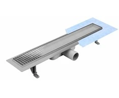 Nerūdijančio plieno latakas DUO su grotelėmis įklijuojamai plytelei Vogi, Standart 900mm