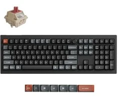 Keychron V6 Ultra Wireless (V6U-D1) – US išdėstymas – Hot-Swappable Silk POM Raudona – Juodas (Juoda) Mechaninė Belaidė Žaidimų Klaviatūra