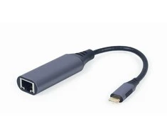 GEMBIRD A-USB3C-LAN-01 USB type-C Gigabit tinklo adapteris space pilkas