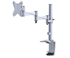 Neomounts NEWSTAR FPMA-D1330SILVER stalo laikiklis/spaustukas, plokščiaekranis, 10–30 colių, VESA 75x75/100x100 mm, pasukamas, sidabrinis