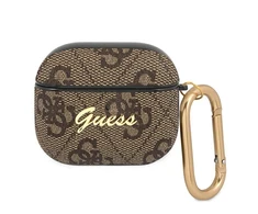 Dėklas Guess GUA34GSMW AirPods 3 dangtelis ruda / ruda 4G Script Metal Collection