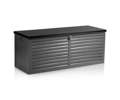 Plonos Sodo dėžė 143 x 57 x 53,5 cm 390 litrų juodos ir pilkos spalvos