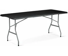 Sulankstomas sodo maitinimo stalas 180 cm Plonos juodas