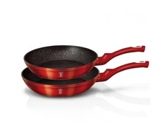 2 GRANITINĖS KELIŲ RINKINYS 22/26CM BERLINGER HAUS METALLIC LINE BURGUNDY BH-1612-NF