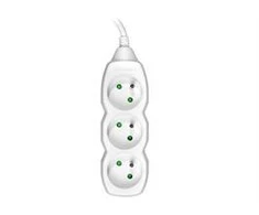 TRACER TRALIS44614 Prailginimo laidas PowerCord 3m 3 lizdai baltas