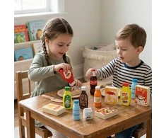 Viga Toys Viga Medienos Žaislai 12 Maisto Produktų Rinkinys