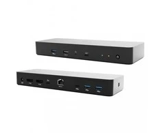 „I-tec TB4“ išmanioji dvigubo ekrano prijungimo stotelė, maitinimo šaltinis, 90 W, 2 x DP, vaizdo įrašymo įrenginys, TB garso jungtis, LAN, USB-A, 10 Gbps, USB-C, 10 Gbps, Kensingtono užraktas.