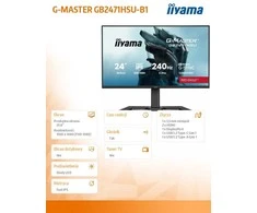 iiyama G-MASTER GB2471HSU-B1 computer monitorius 60.5 cm (23.8") 1920 x 1080 pikselių Full HD Juodas