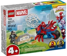 LEGO® ǀ Marvel Spidey And His Amazing Friends Voriukas ant motociklo prieš Raganosį 11206