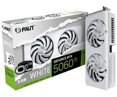 Vaizdo plokštė Palit GeForce RTX 5060 Ti Baltas OC 8GB GDDR7 DLSS4 (NE7506TU19P1-GB2062M)