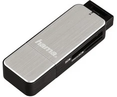 HAMA USB 3.0 Card Reader SD/Micro SD aliuminio sidabrinis