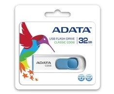 Ištraukiamas atmintukas Adata C008 32GB Baltas/mėlynas