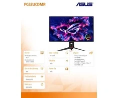 Monitorius ASUS ROG Swift OLED PG32UCDMR, 240Hz, 4K, 31.5", QD OLED, 0.03ms