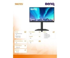 BENQ SW272U 27" 4K UHD IPS HAS HDMI/DP/USB-C PD90W 99% ADOBE RGB PHOTOGRAPHER MONITORIUS