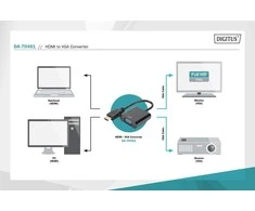 Assmann Electronic DIGITUS keitiklis HDMI į VGA HDMI A kištukas prie VGA jungties 3,5 mm garso lizdas juodas